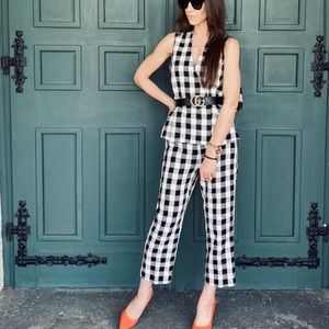 Zara - NWT gingham cropped trousers